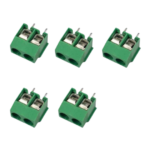 2 Pin Straight PCB Screw Terminal Block Connector - 2.55mm Pitch (Pack of 5)