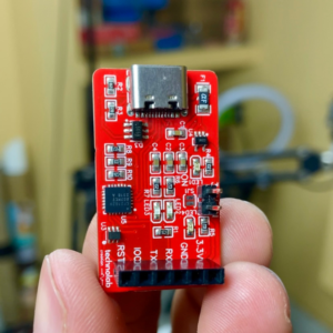 ESP Programmer Module featuring CP2102N USB to UART chip with Type-C connector, compact design measuring 20mm x 35mm, suitable for programming ESP microcontrollers.