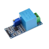 AC Voltage Sensor Module ZMPT101B shown with pin headers and printed specifications.