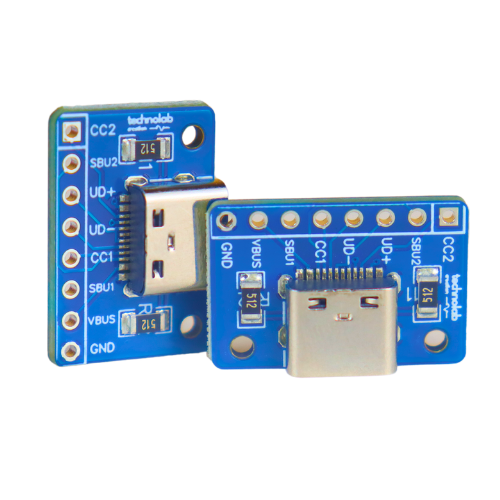 USB Type-C Female Breakout Board for DIY projects