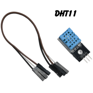 DHT11 Digital Relative Humidity and Temperature Sensor Module on a white background.