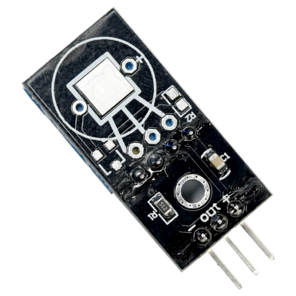 DHT11 Digital Relative Humidity and Temperature Sensor Module on a white background.