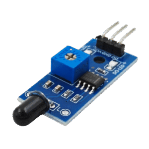 IR Flame Sensor Module for detecting fire or flame using infrared light in electronic safety and automation projects.
