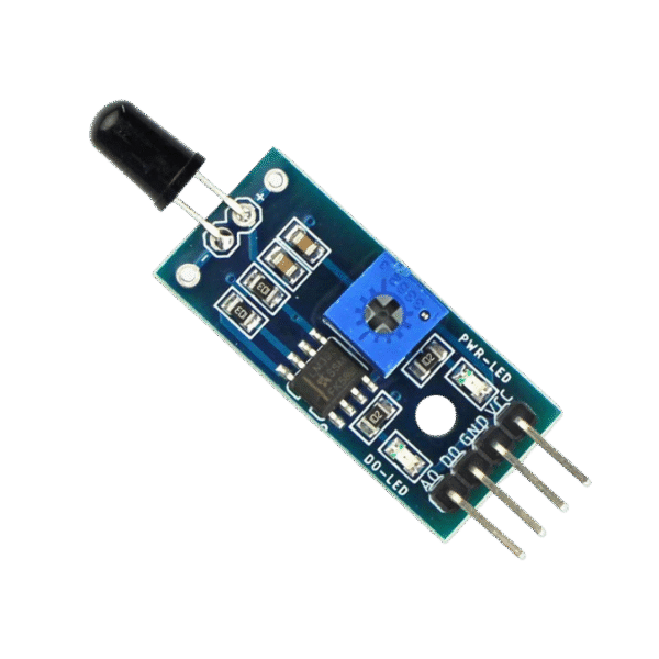 IR Flame Sensor Module for detecting fire or flame using infrared light in electronic safety and automation projects.