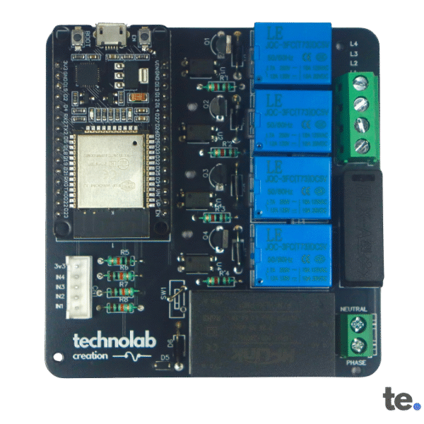 4-Channel Smart Home Automation PCB | ESP32 Based | Fully Assembled ...